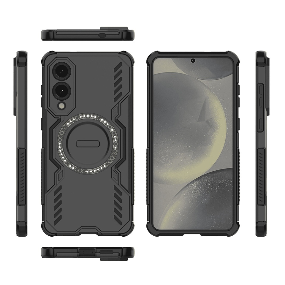 Husa pentru Samsung Galaxy S25 Edge, SKYDDAR INOVATION, ArmorMag, Magsafe, set cu sticker, Negru - 2 | YEO