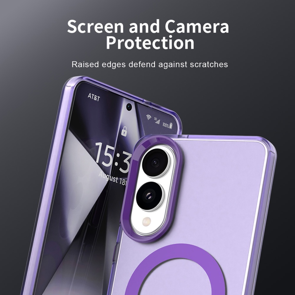 Husa pentru Samsung Galaxy S25 Edge, SKYDDAR INOVATION, CandyCase, Magsafe, set cu sticker, Mov - 3 | YEO