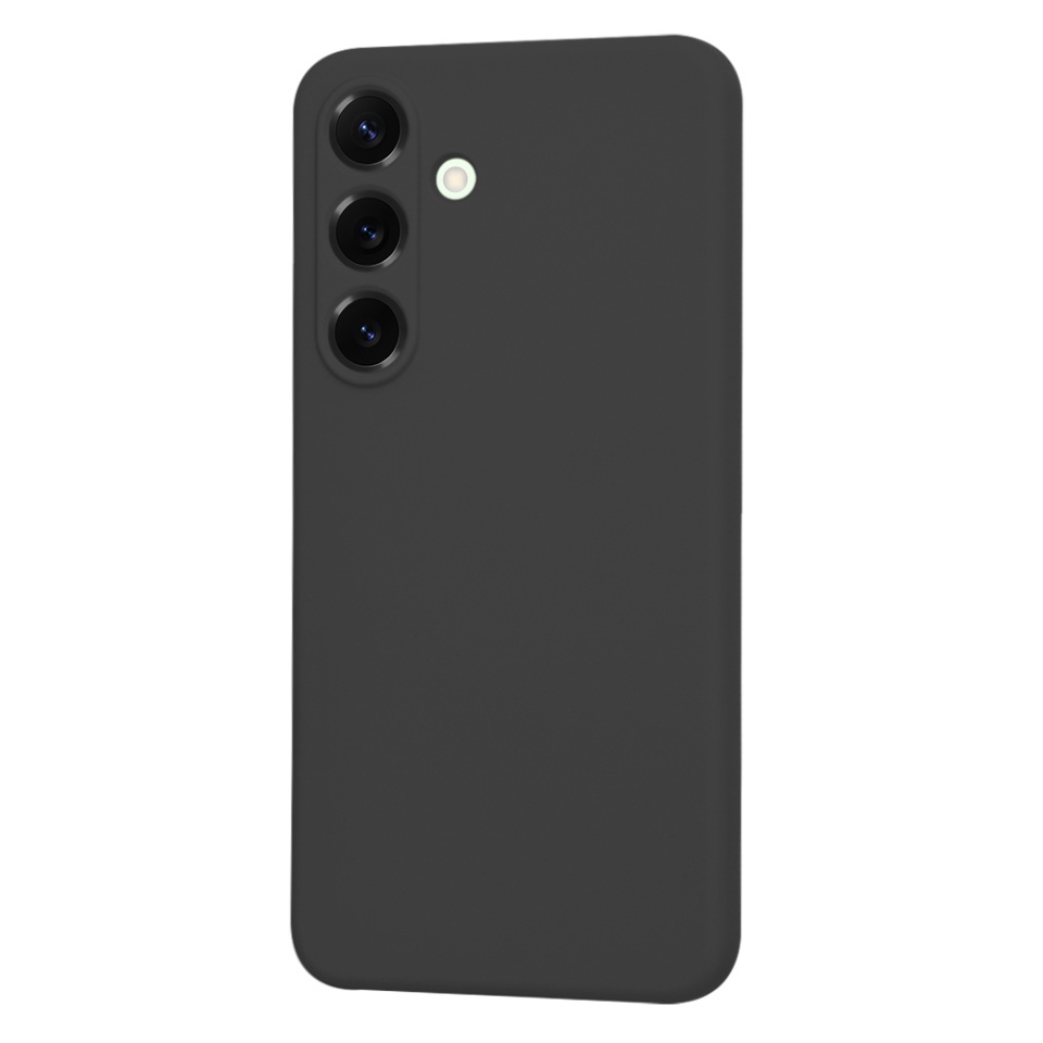 Husa pentru Samsung Galaxy S25 Plus, SKYDDAR INNOVATION, din Silicon Catifelat, SoftElegance, set cu sticker, Negru - 2 | YEO