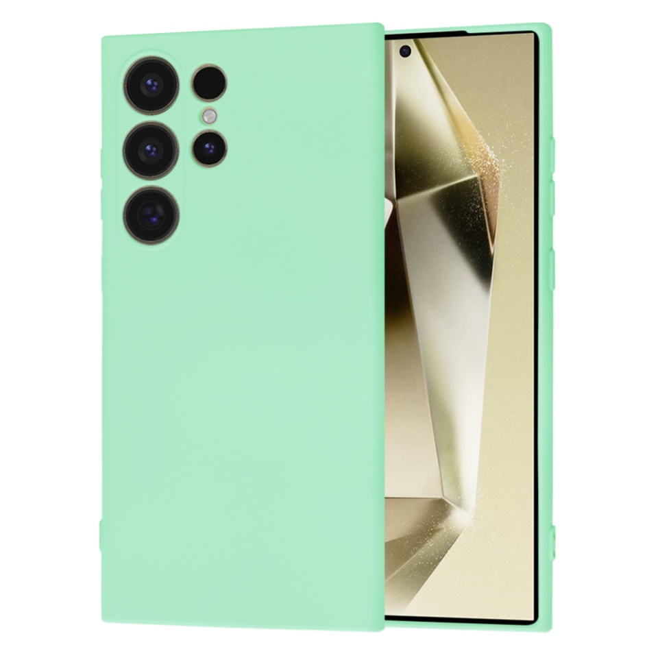 Husa pentru Samsung Galaxy S25 Ultra din Silicon Catifelat, Protectie Premium, Skyddar SoftElegance - Verde deschis