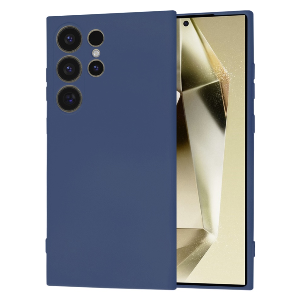 Husa pentru Samsung Galaxy S25 Ultra din Silicon Catifelat, Protectie Premium, Skyddar SoftElegance - Bleumarin
