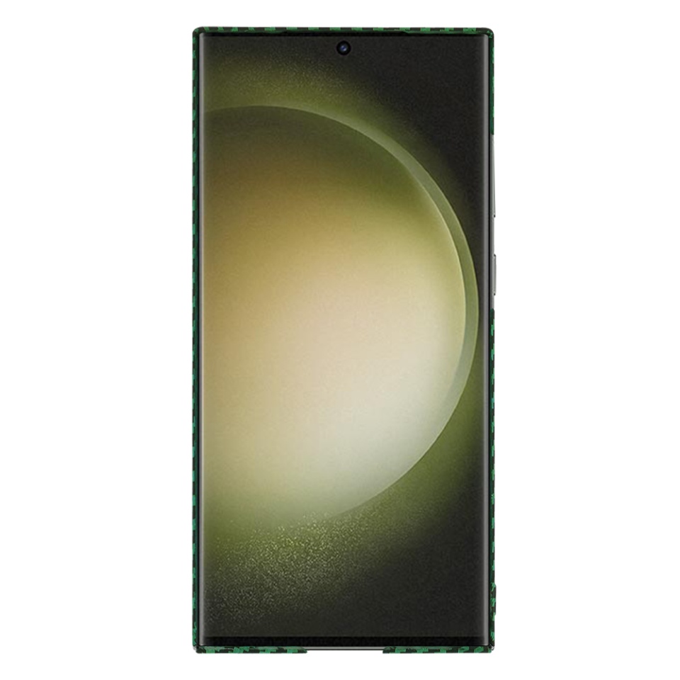 Husa pentru Samsung Galaxy S25 Ultra, Finisaj Premium cu Textura de Carbon, Design Elegant, SKDR CarbonFlex - Verde - 2 | YEO