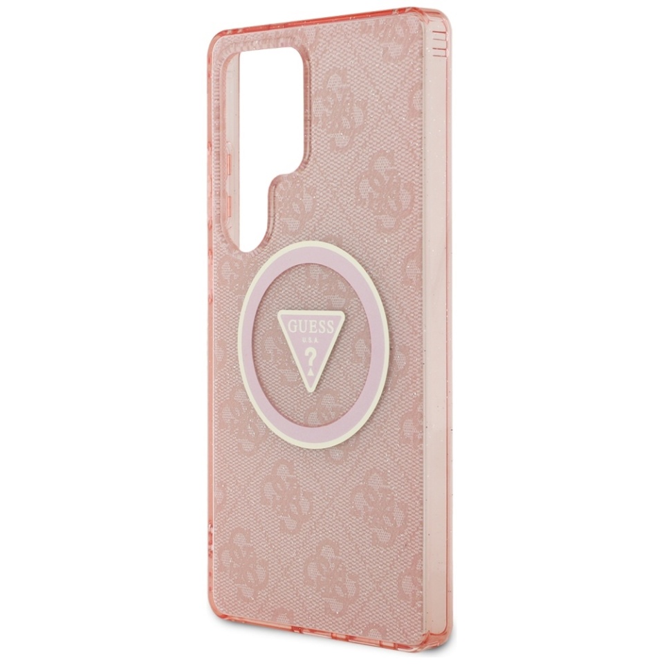 Husa pentru Samsung Galaxy S25 Ultra IML Glitter Circle MagSafe, Guess - Roz - 3 | YEO