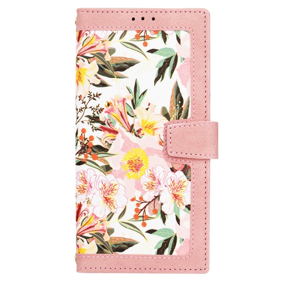 Husa pentru Samsung Galaxy S25 Ultra, SKYDDAR INNOVATION, Flipcraft din Piele Ecologică, Stand Integrat, Buzunare pentru Carduri, set cu sticker, Roz - 1 | YEO