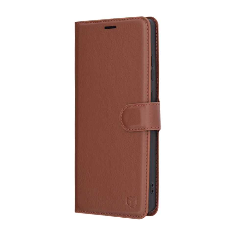 Husa pentru Samsung Galaxy S25 Ultra, SKYDDAR INNOVATION, Leather Folio tip Carte, cu Portofel Interior, Finisaje Premium, set cu sticker, Maro - 3 | YEO