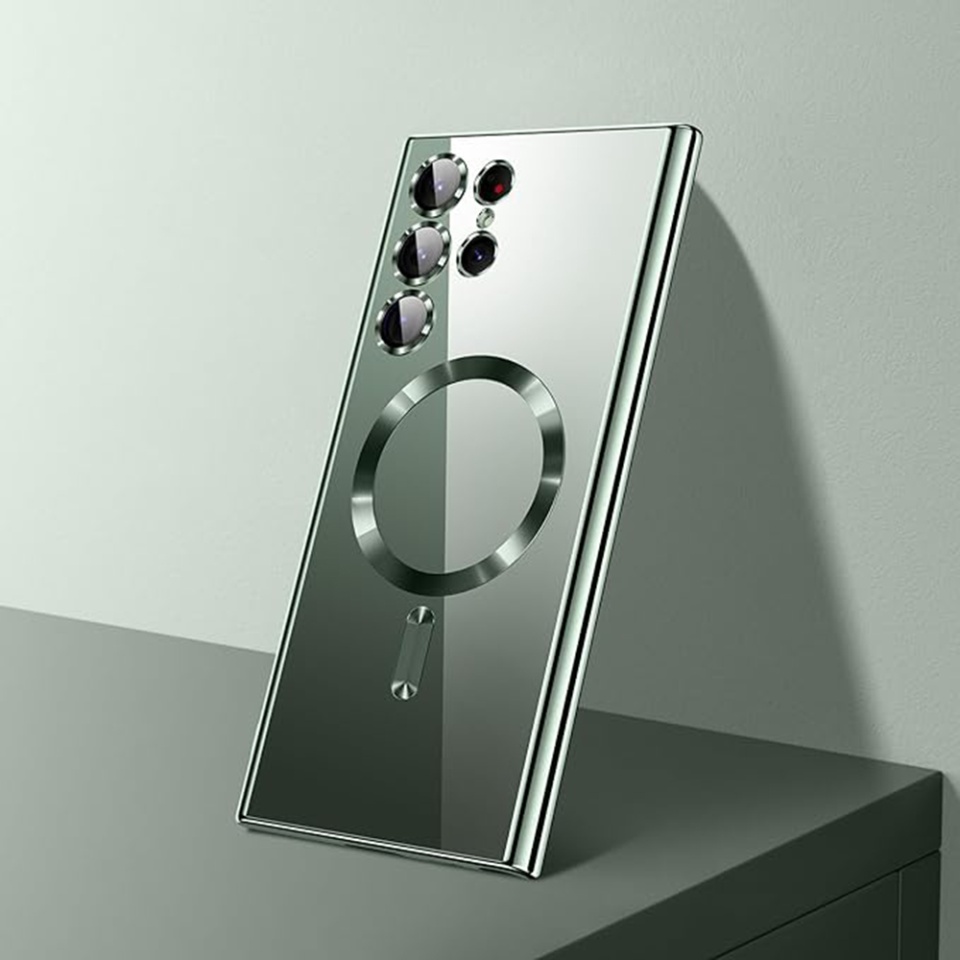 Husa pentru Samsung Galaxy S25 Ultra, SKYDDAR INNOVATION, Luxury Shield Magsafe, Protectie Antisoc, set cu sticker, Rosu - 3 | YEO