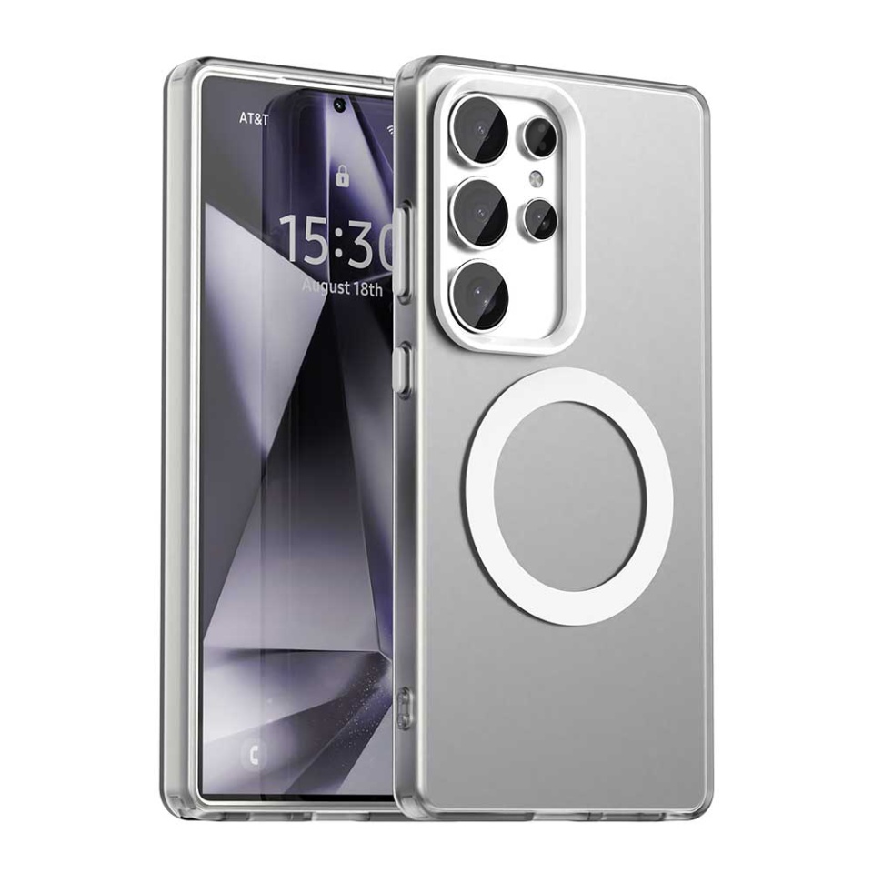 Husa pentru Samsung Galaxy S25 Ultra, SKYDDAR INOVATION, CandyCase, Magsafe, set cu sticker, Alb