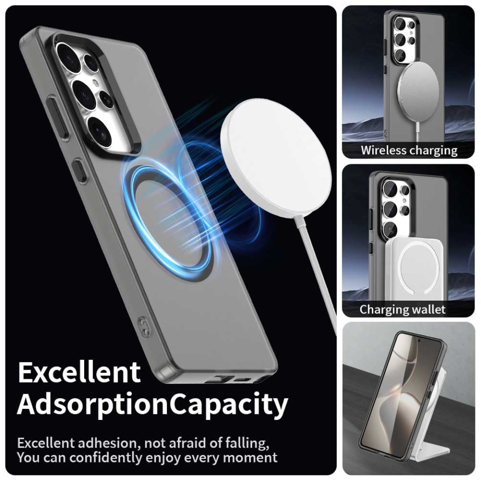 Husa pentru Samsung Galaxy S25 Ultra, SKYDDAR INOVATION, CandyCase, Magsafe, set cu sticker, Negru - 5