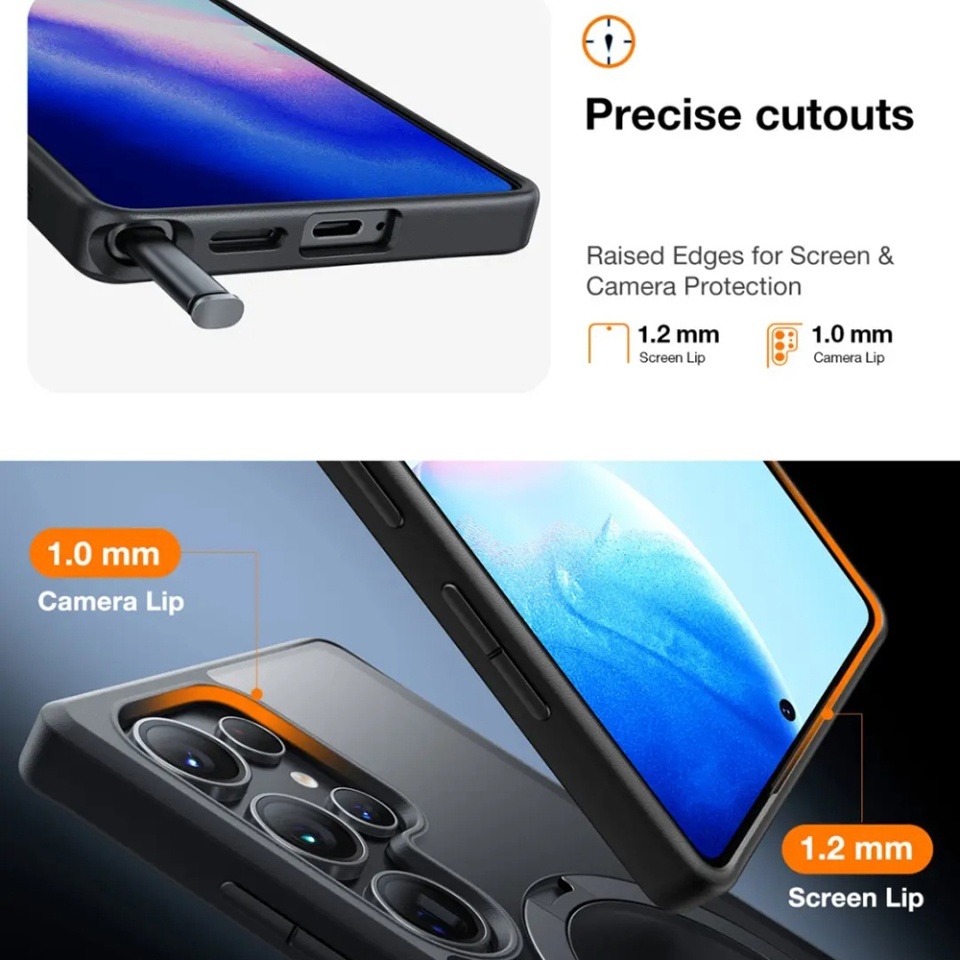 Husa pentru Samsung Galaxy S25 Ultra, Torras Ostand Spin MagSafe, Negru - 6