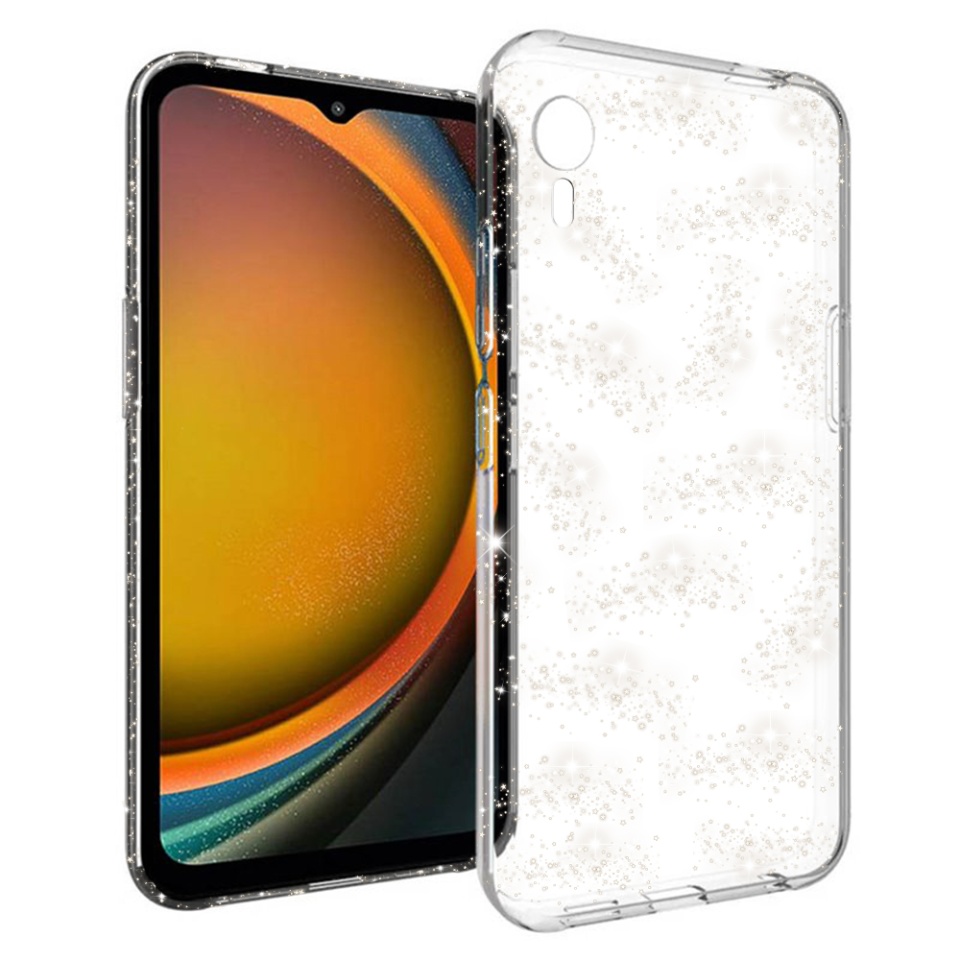 Husa pentru Samsung Galaxy Xcover7 din Silicon TPU cu Sclipici, Design Elegant si Ultra Subtire, SKDR Shine - Transparenta