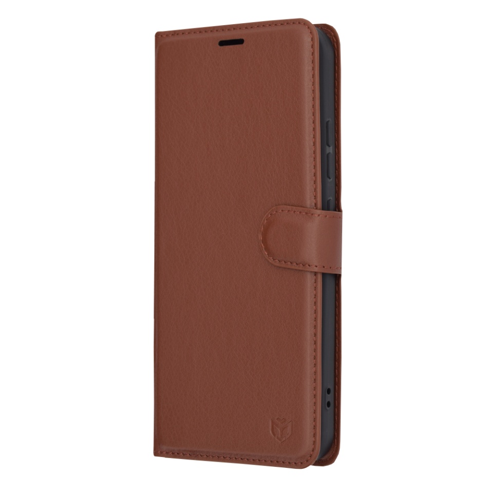 Husa pentru Samsung Galaxy Xcover7, SKYDDAR INNOVATION, Leather Folio tip Carte, cu Portofel Interior, Finisaje Premium, set cu sticker, Maro - 3 | YEO