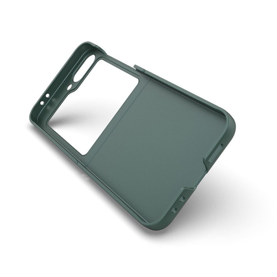 Husa pentru Samsung Galaxy Z Flip6 eleganta, din silicon mat, SKDR Vogue - Bleu - 2 | YEO