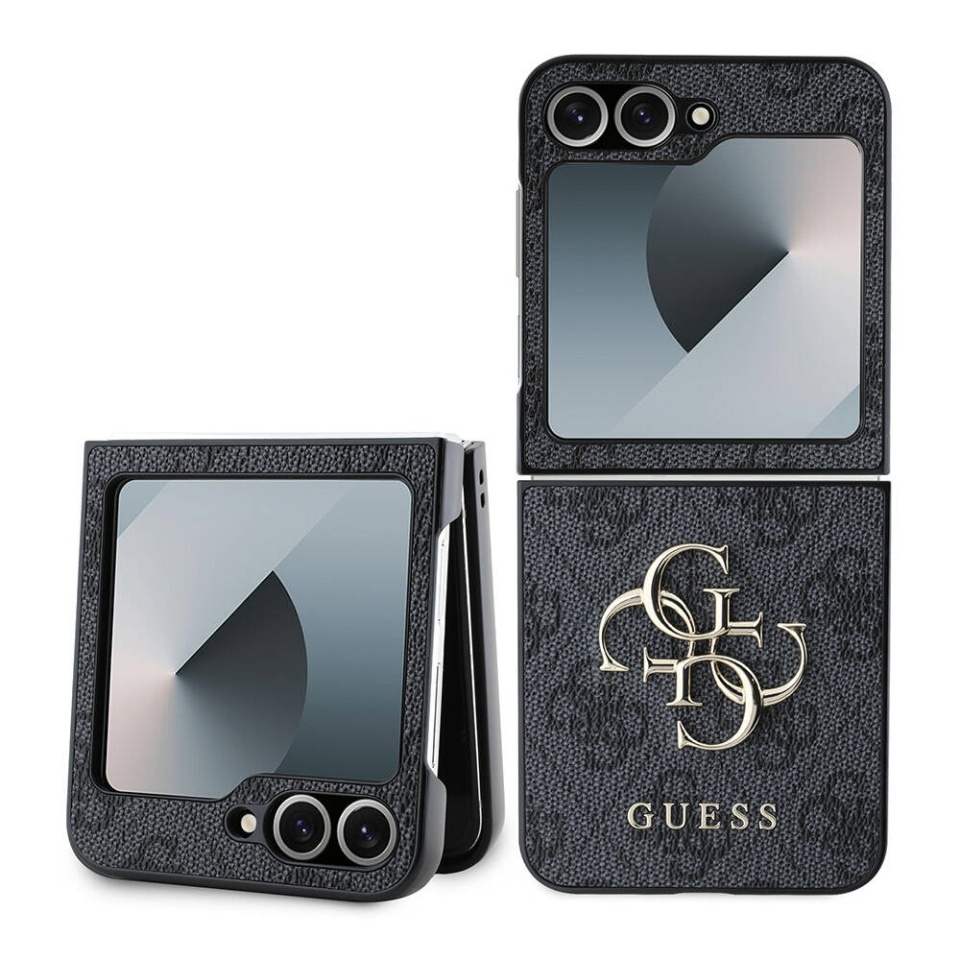 Husa pentru Samsung Galaxy Z Flip6 / Galaxy Z Flip7 FE, Guess 4G Metal Logo, Protectie Slim, Compatibila, Negru