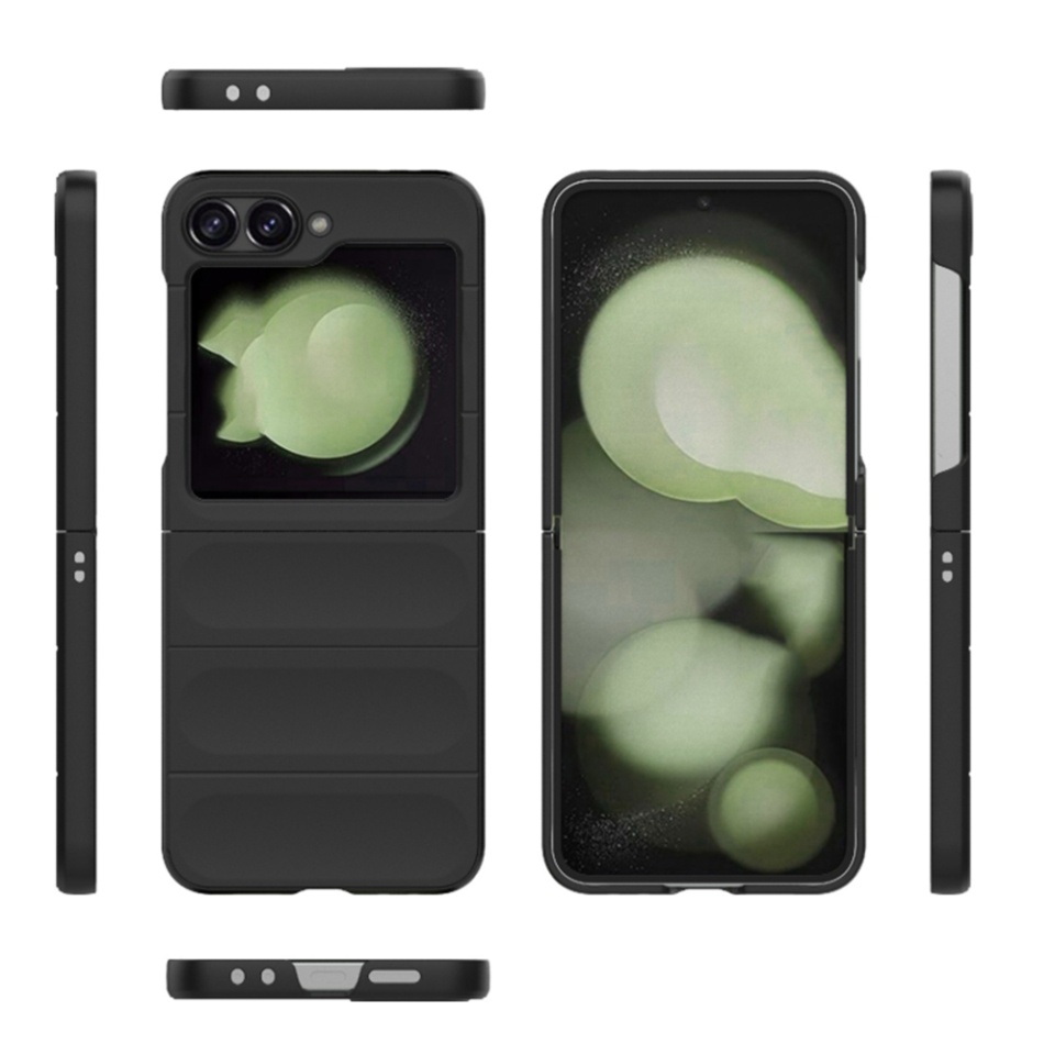 Husa pentru Samsung Galaxy Z Flip6 / Galaxy Z Flip7 FE, SKYDDAR INNOVATION, Magic Shield, din Silicon Mat, set cu sticker, Verde - 5