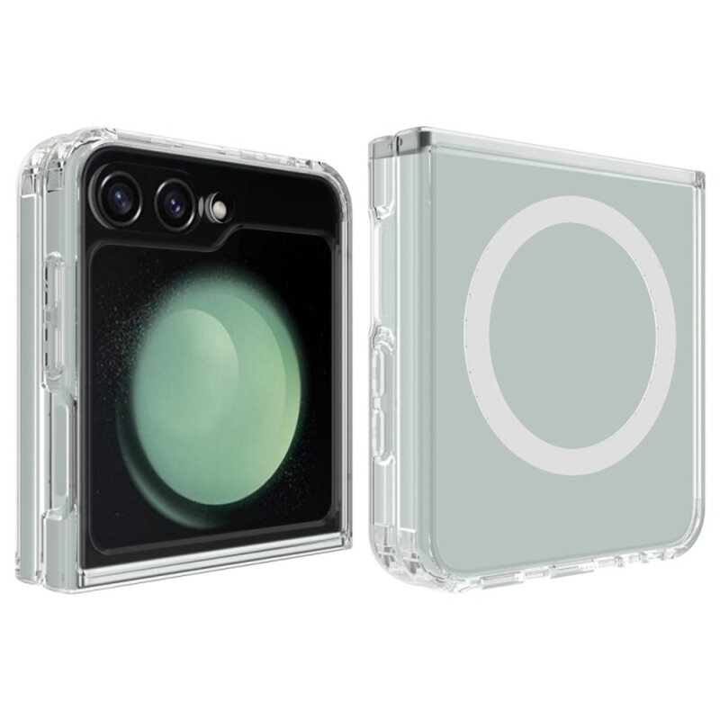 Husa pentru Samsung Galaxy Z Flip6, SKYDDAR INNOVATION, Shockproof MagSafe, Transparenta, set cu sticker - 1 | YEO