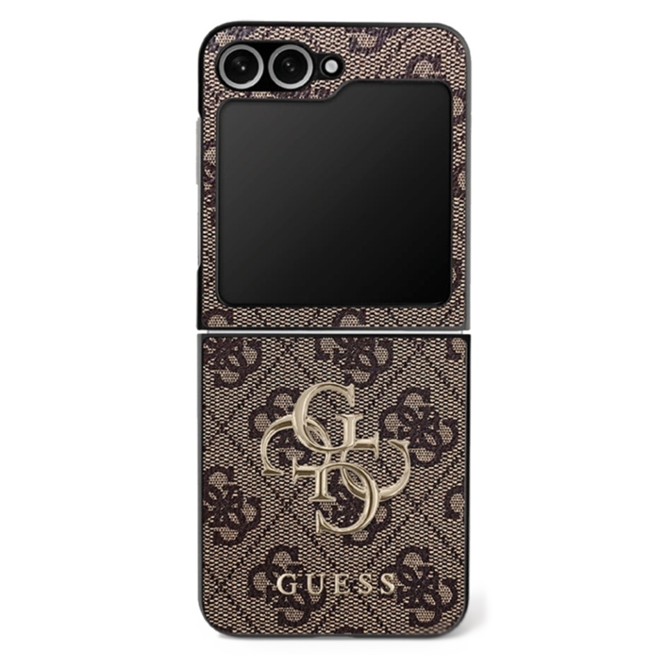Husa pentru Samsung Galaxy Z Flip7, Guess 4G Metal Logo, Protectie Slim, Compatibila, Maro