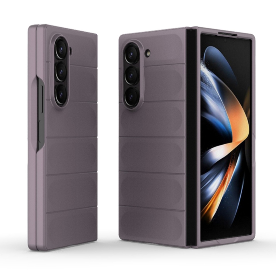 Husa pentru Samsung Galaxy Z Fold6 eleganta, din silicon mat, SKDR Vogue - Mov