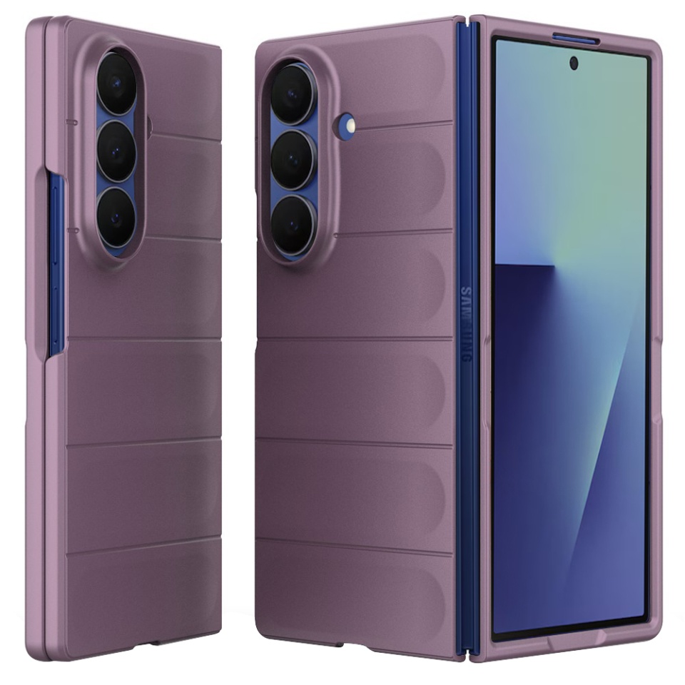 Husa pentru Samsung Galaxy Z Fold7, SKYDDAR INNOVATION, Magic Shield, din Silicon Mat, set cu sticker, Mov