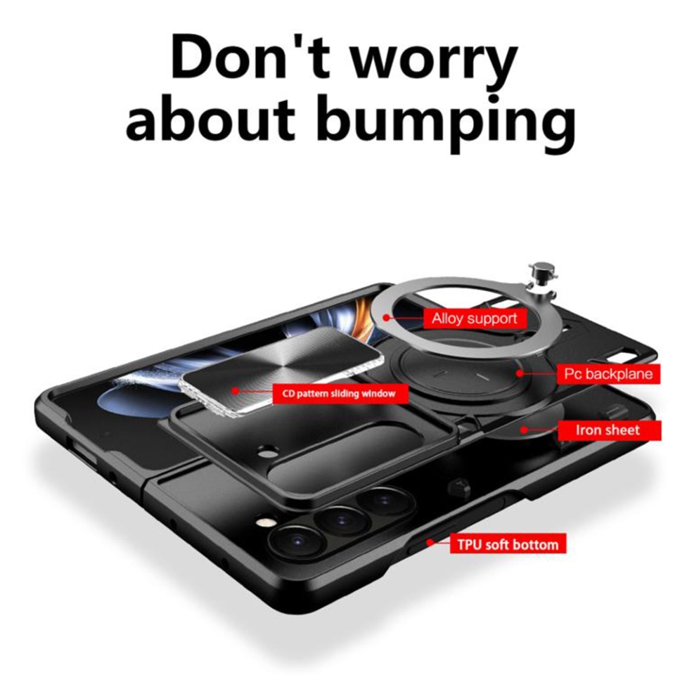 Husa pentru Samsung Galaxy Z Fold7, SKYDDAR INNOVATION, SafeCover, Inel Magnetic, Protectie Camera, Roz auriu, set cu sticker - 1 | YEO