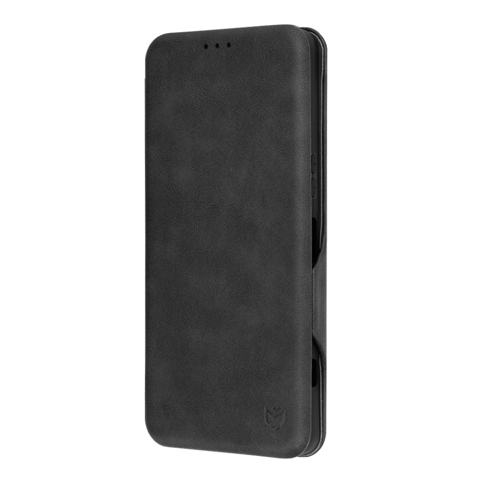 Husa pentru Sony Xperia 1 VI, SKYDDAR INNOVATION, Safe Wallet tip carte din Piele Ecologica, Suport Carduri, Inchidere Magnetica, Negru, set cu sticker - 3 | YEO