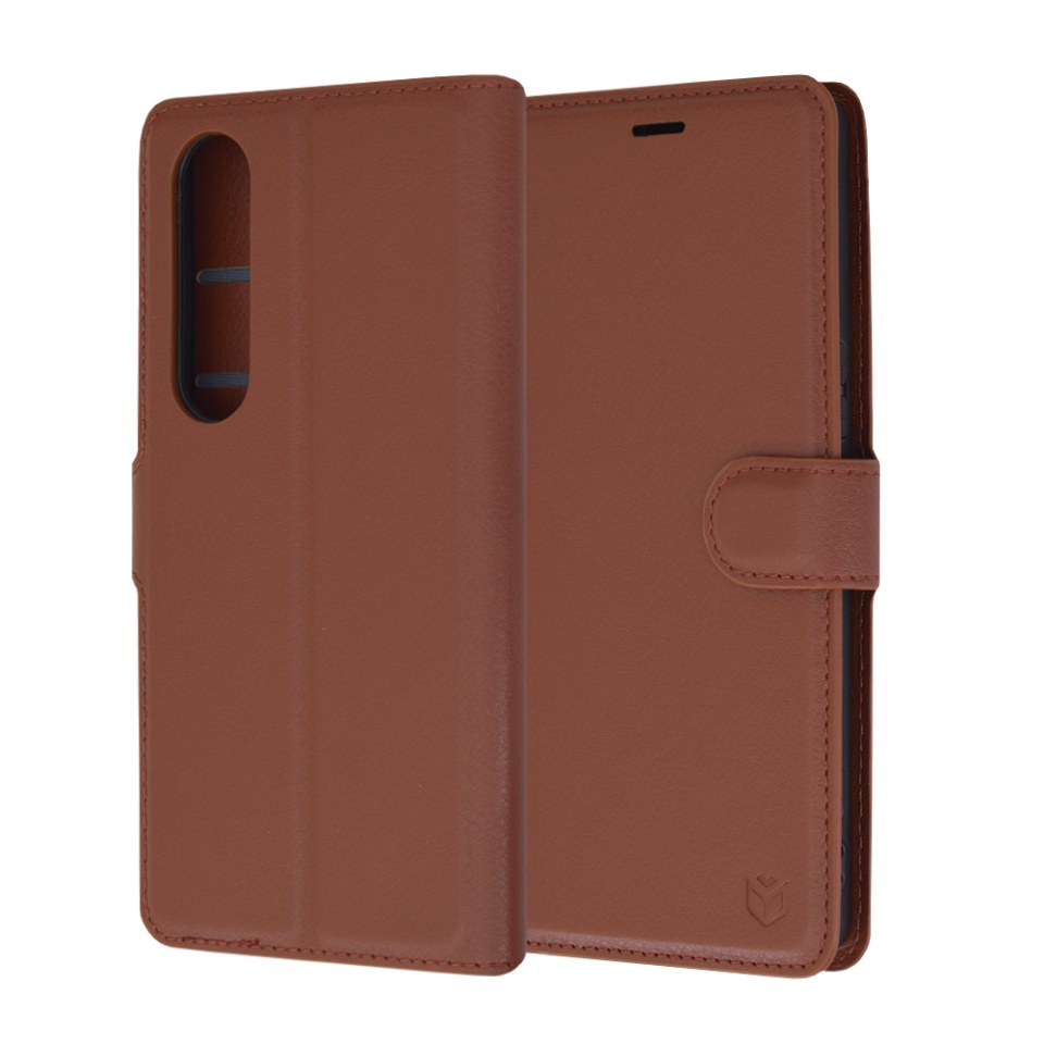 Husa pentru Sony Xperia 1 VI tip Carte, cu Portofel Interior, Finisaje Premium, SKYDDAR Leather Wallet - Maro