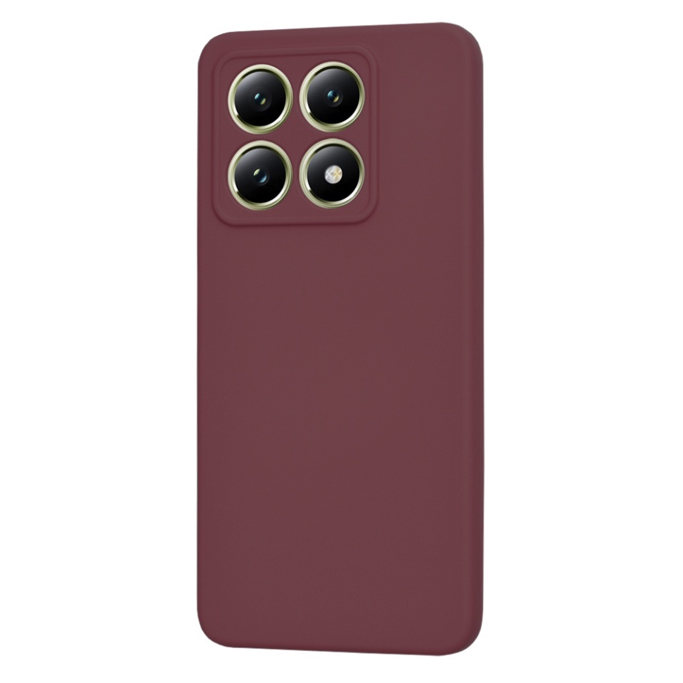 Husa pentru Xiaomi 14T, SKYDDAR INNOVATION, din Silicon Catifelat, SoftElegance, set cu sticker, Bordo - 2 | YEO
