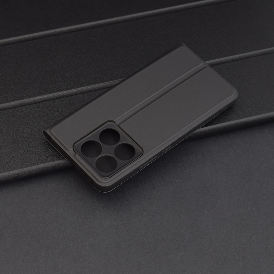 Husa pentru Xiaomi 14T, SKYDDAR INNOVATION, Magskin Book, tip Carte cu Portofel Interior, set cu sticker, Negru - 1 | YEO