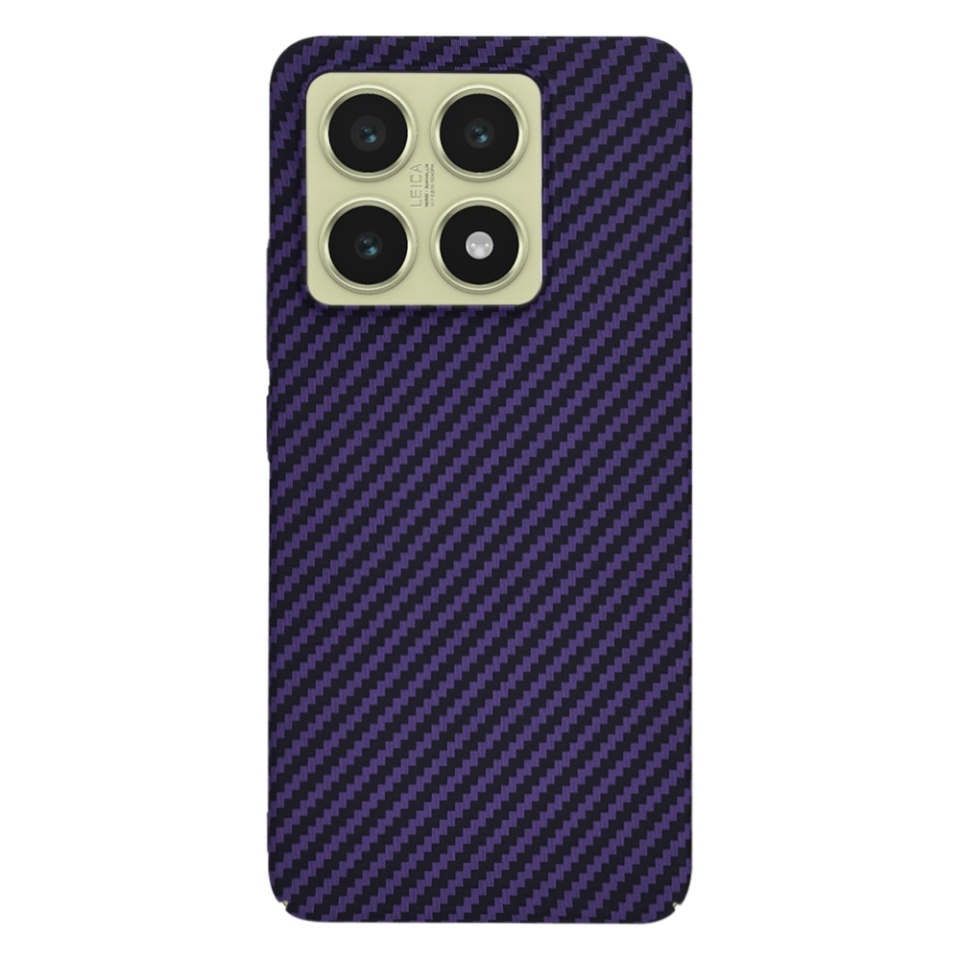 Husa pentru Xiaomi 14T, SKYDDAR INNOVATION, textura carbon, Carbonite FiberShell, set cu sticker, Mov, - 2 | YEO