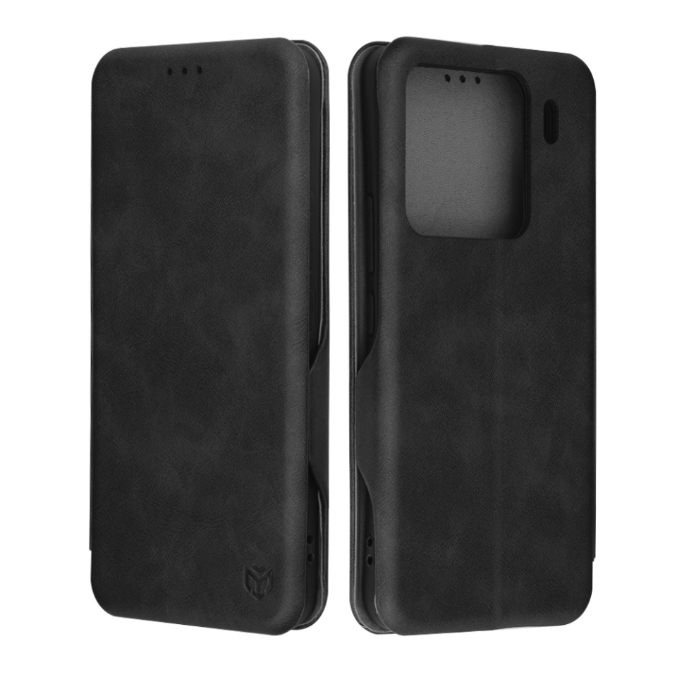 Husa pentru Xiaomi 15 Pro, SKYDDAR INNOVATION, Safe Wallet tip carte din Piele Ecologica, Suport Carduri, Inchidere Magnetica, Negru, set cu sticker