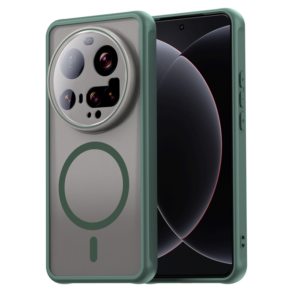 Husa pentru Xiaomi 15 Ultra, SKYDDAR INNOVATION, HaloFrost MagSafe II, Antisoc, set cu sticker, Verde
