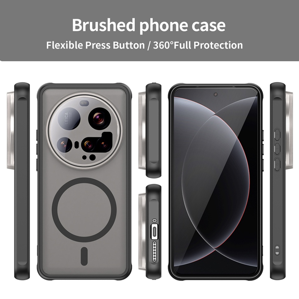 Husa pentru Xiaomi 15 Ultra, SKYDDAR INNOVATION, HaloFrost MagSafe II, Antisoc, set cu sticker, Negru - 2 | YEO