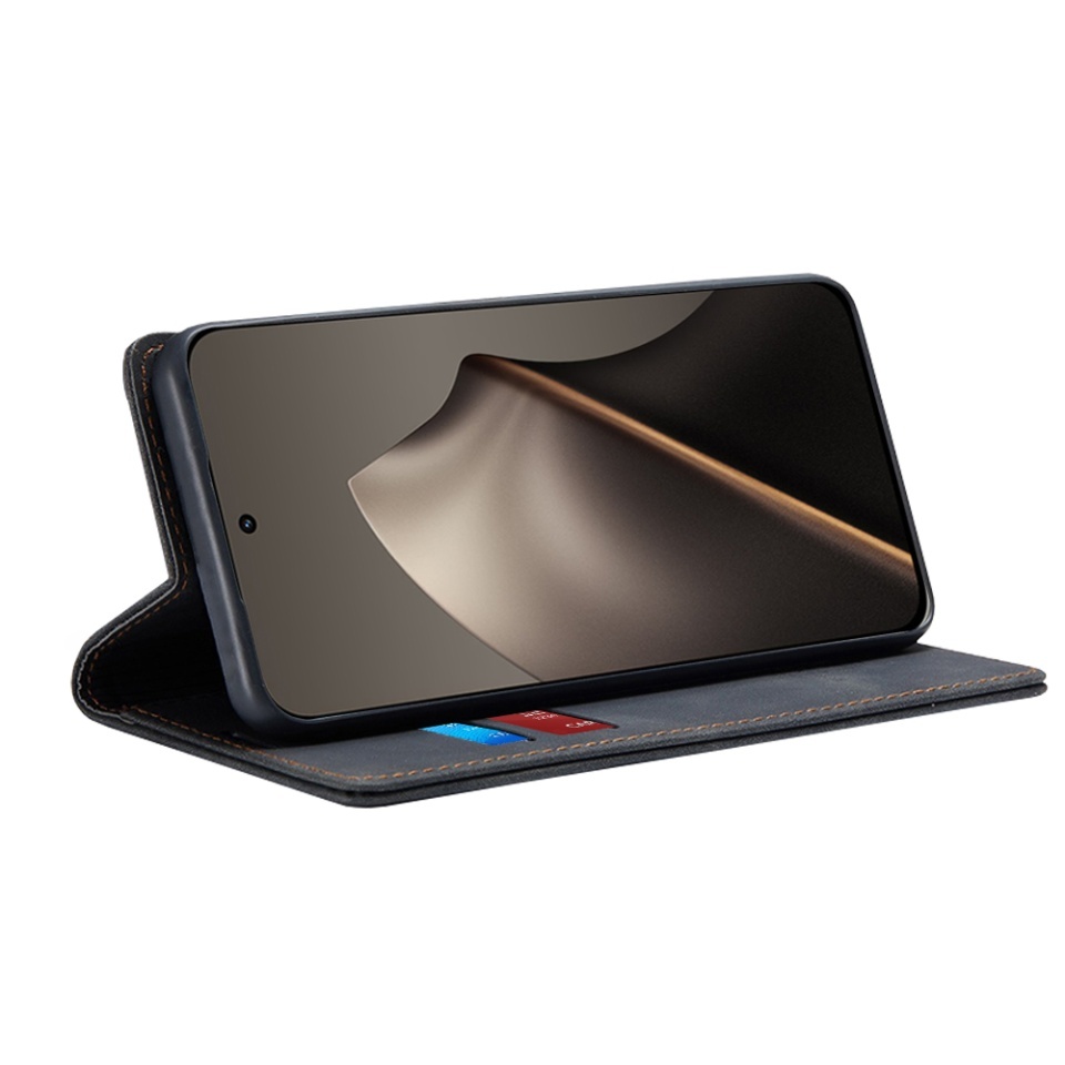 Husa pentru Xiaomi 15T, SKYDDAR INNOVATION, Confy Cover tip Carte din piele Eco Premium, cu Portofel Interior, set cu sticker, Negru - 1 | YEO