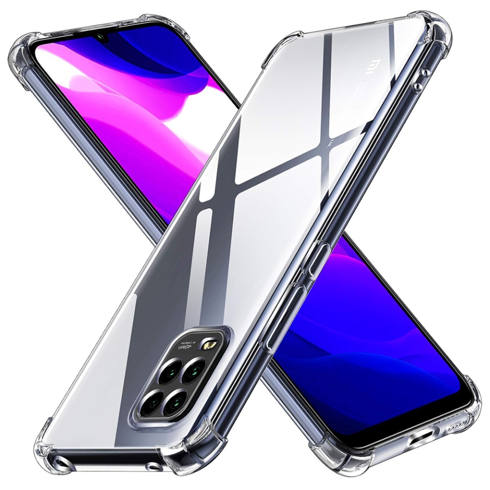 Husa pentru Xiaomi Mi 10 Lite , SKYDDAR INNOVATION, Shockproof Clear din Silicon Slim, Transparenta, set cu sticker