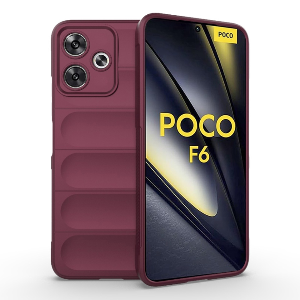 Husa pentru Xiaomi Poco F6 eleganta, din silicon mat, SKDR Vogue - Bordo
