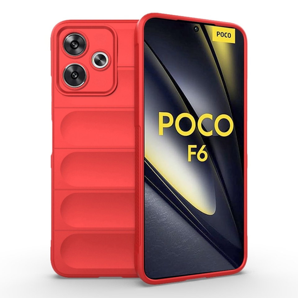 Husa pentru Xiaomi Poco F6 eleganta, din silicon mat, SKDR Vogue - Rosu