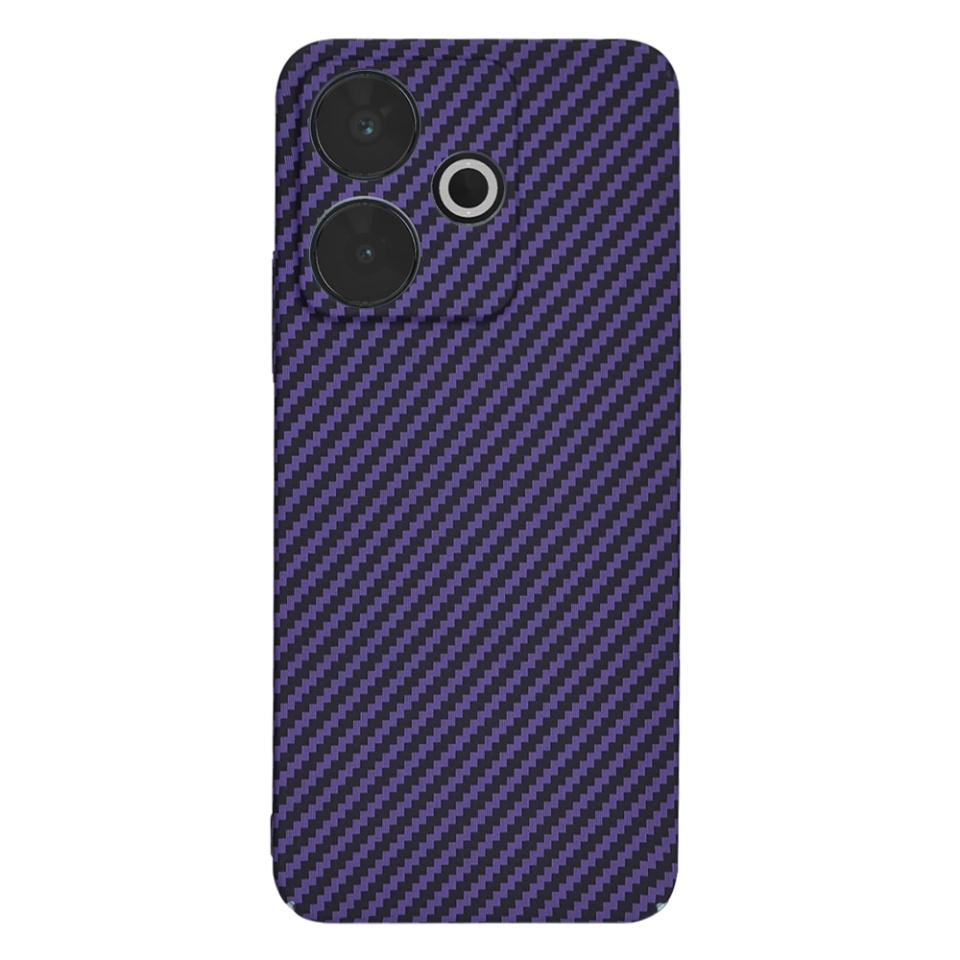 Husa pentru Xiaomi Poco M6 / Redmi 13, Finisaj Premium cu Textura de Carbon, Design Elegant, SKDR CarbonFlex - Mov - 2 | YEO