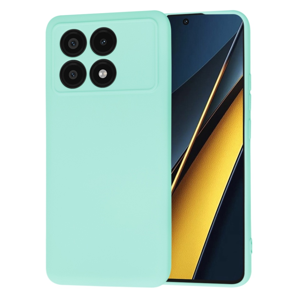 Husa pentru Xiaomi Poco X6 Pro din Silicon Catifelat, Protectie Premium, Skyddar SoftElegance - Turcoaz