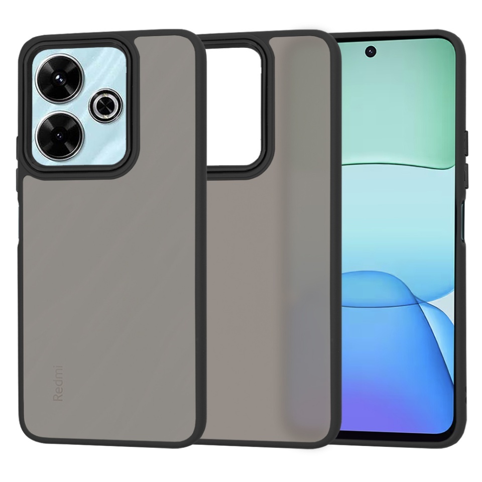 Husa pentru Xiaomi Redmi 13 / Poco M6 4G, SKYDDAR INNOVATION, HaloFrost, AntiSoc, set cu sticker, Negru