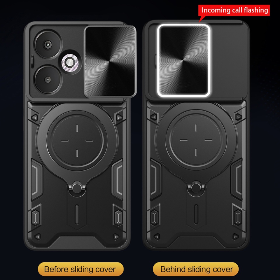 Husa pentru Xiaomi Redmi 13C 5G, SKYDDAR INNOVATION, CamGuard Pro, Inel Magnetic, Protectie Camera, set cu sticker, Mov - 2 | YEO