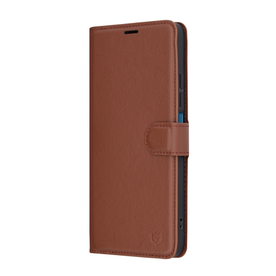 Husa pentru Xiaomi Redmi 14C / Poco C75, SKYDDAR INNOVATION, Leather Folio tip Carte, cu Portofel Interior, Finisaje Premium, set cu sticker, Maro - 3 | YEO