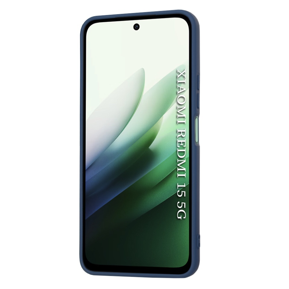 Husa pentru Xiaomi Redmi 15 5G / Redmi 15 4G, SKYDDAR INNOVATION, din Silicon Catifelat, SoftElegance, set cu sticker, Bleumarin - 1 | YEO