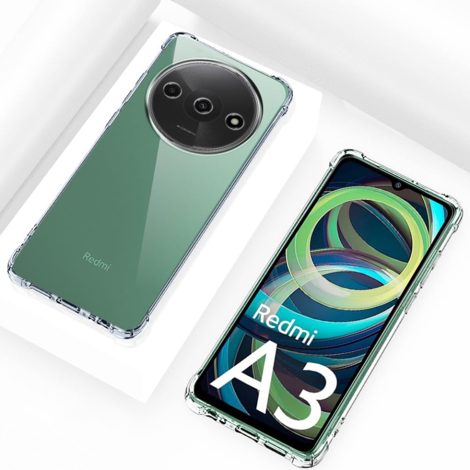 Husa pentru Xiaomi Redmi A3 / Redmi A3x , SKYDDAR INNOVATION, Shockproof Clear din Silicon Slim, Transparenta, set cu sticker - 3 | YEO