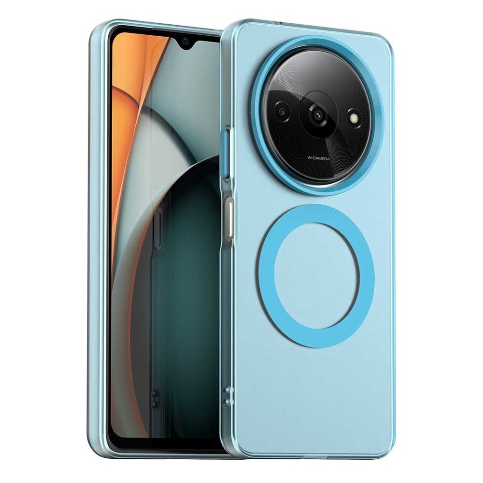Husa pentru Xiaomi Redmi A3 / Redmi A3x, SKYDDAR INOVATION, CandyCase, Magsafe, set cu sticker, Albastru