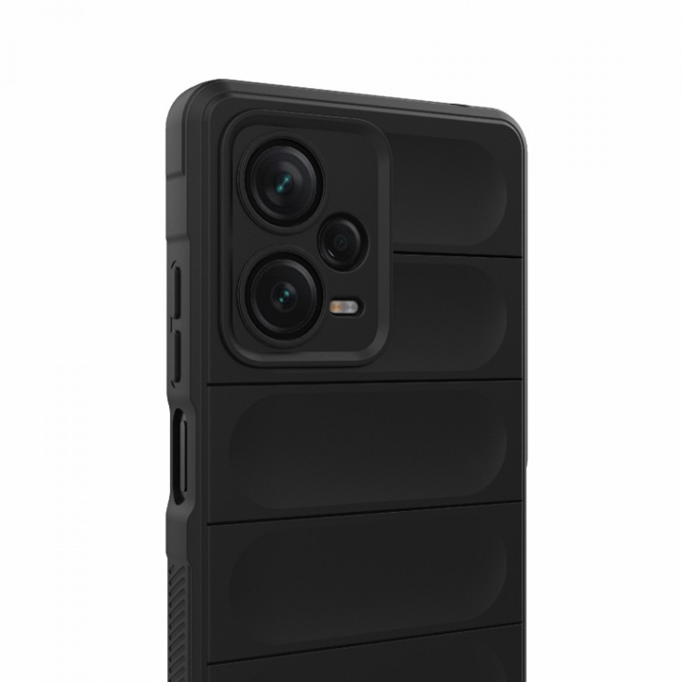 Husa pentru Xiaomi Redmi Note 12 Pro 5G eleganta, din silicon mat, SKDR Vogue - Negru - 2 | YEO
