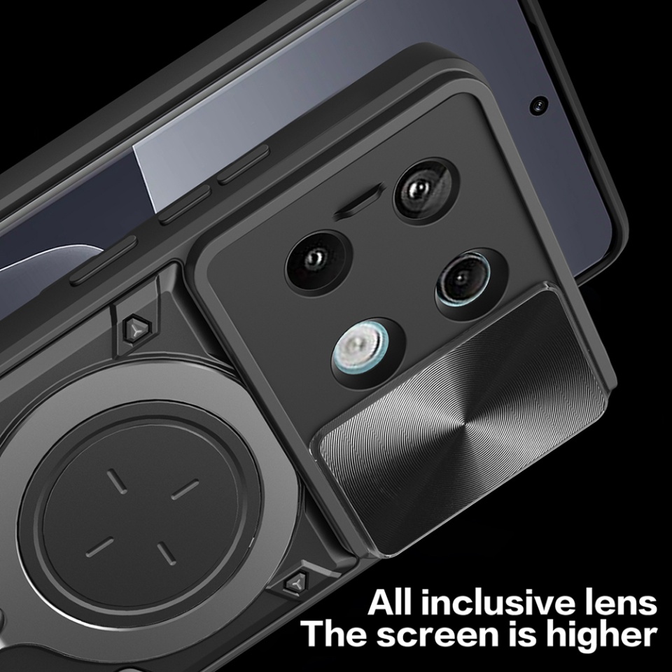 Husa pentru Xiaomi Redmi Note 13 5G, SKYDDAR INNOVATION, CamGuard Pro, Inel Magnetic, Protectie Camera, set cu sticker, Negru - 2 | YEO