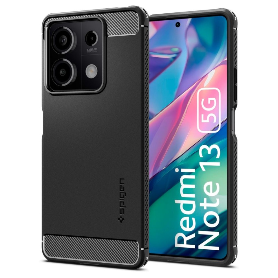 Husa pentru Xiaomi Redmi Note 13 5G, Spigen Rugged Armor - Negru