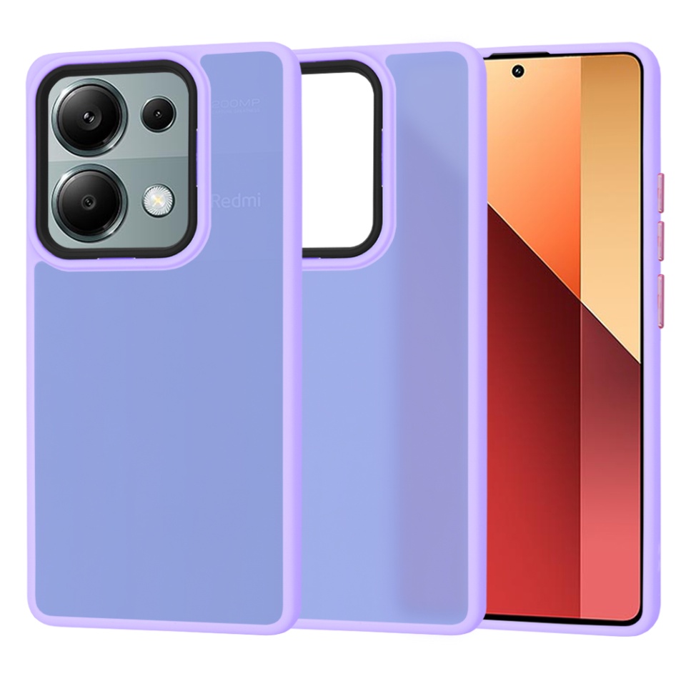 Husa pentru Xiaomi Redmi Note 13 Pro 4G / Poco M6 Pro 4G, ce Absoarbe Cele mai Aspre Socuri, Skyddar Frosted - Mov deschis