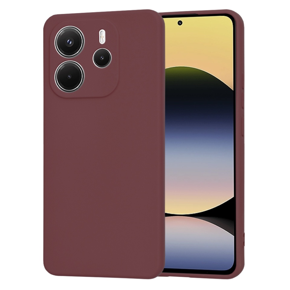 Husa pentru Xiaomi Redmi Note 14 4G (163.25 x 76.55 x 8.16mm), SKYDDAR INNOVATION, SoftElegance din Silicon Catifelat, set cu sticker, Bordo