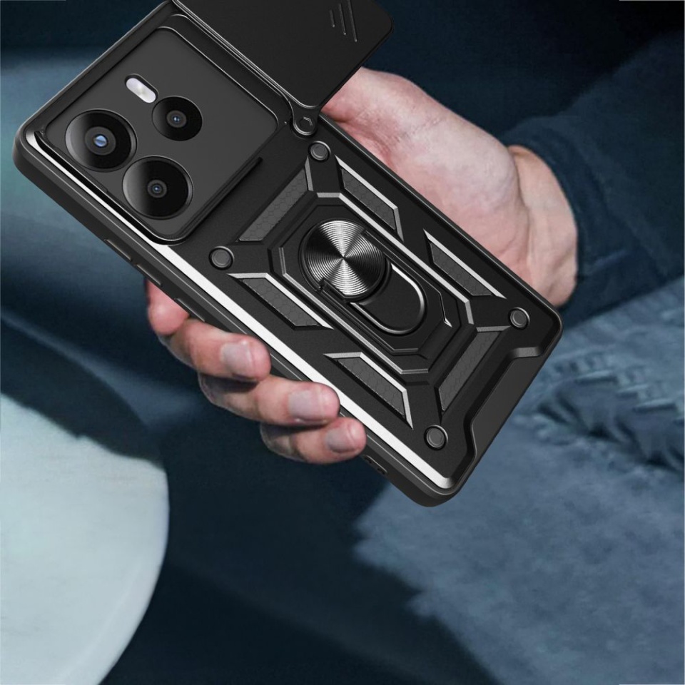 Husa pentru Xiaomi Redmi Note 14 4G (Regional), SKYDDAR INNOVATION, CamShield, Inel magnetic, set cu sticker, Verde - 3 | YEO