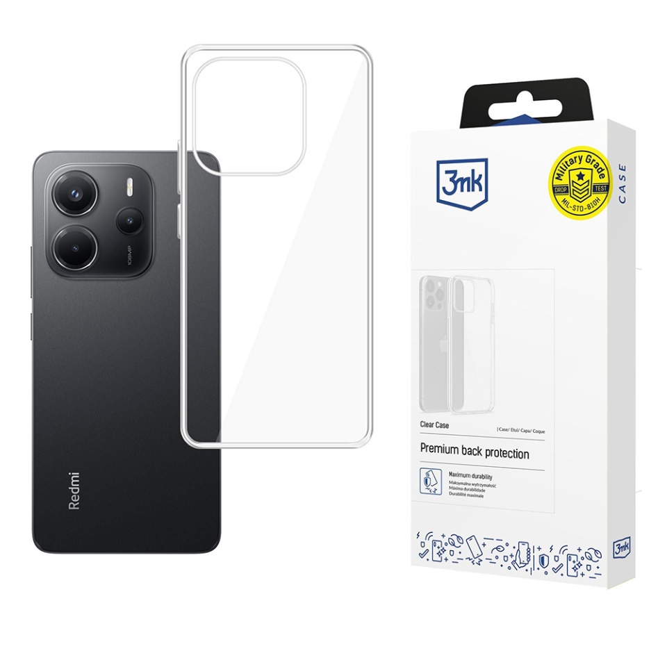 Husa pentru Xiaomi Redmi Note 14 4G (Standard), din silicon, 3mk Clear Case, Transparent